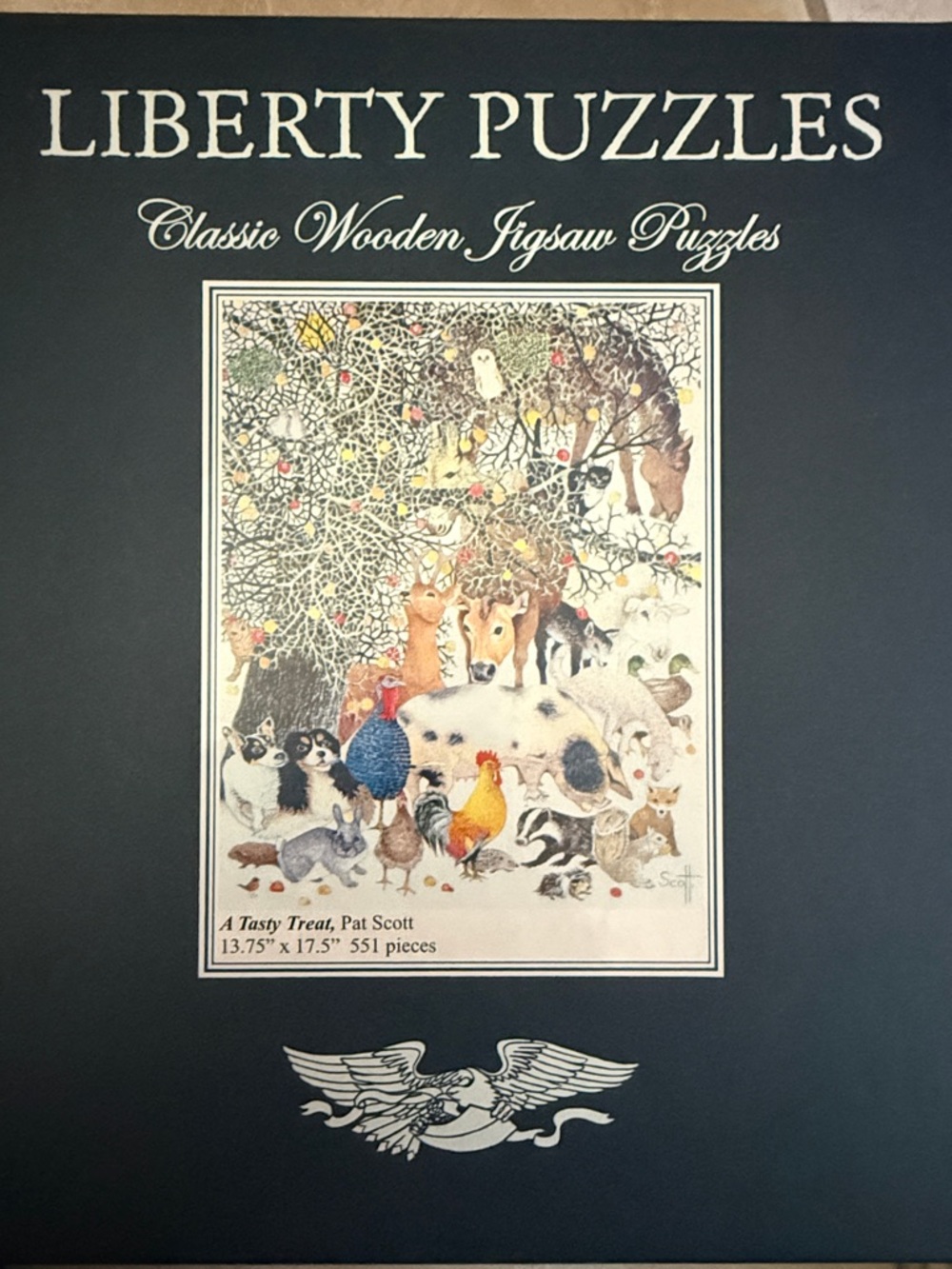 Liberty Puzzles Classic Wooden Jigsaw Puzzle – Navy Blue